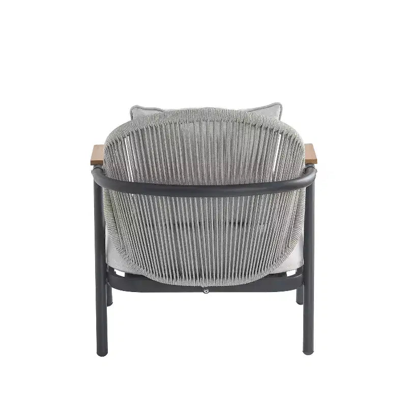 Christopher Knight Home Ove Fauteuil de club d'extérieur en métal tressé avec coussin