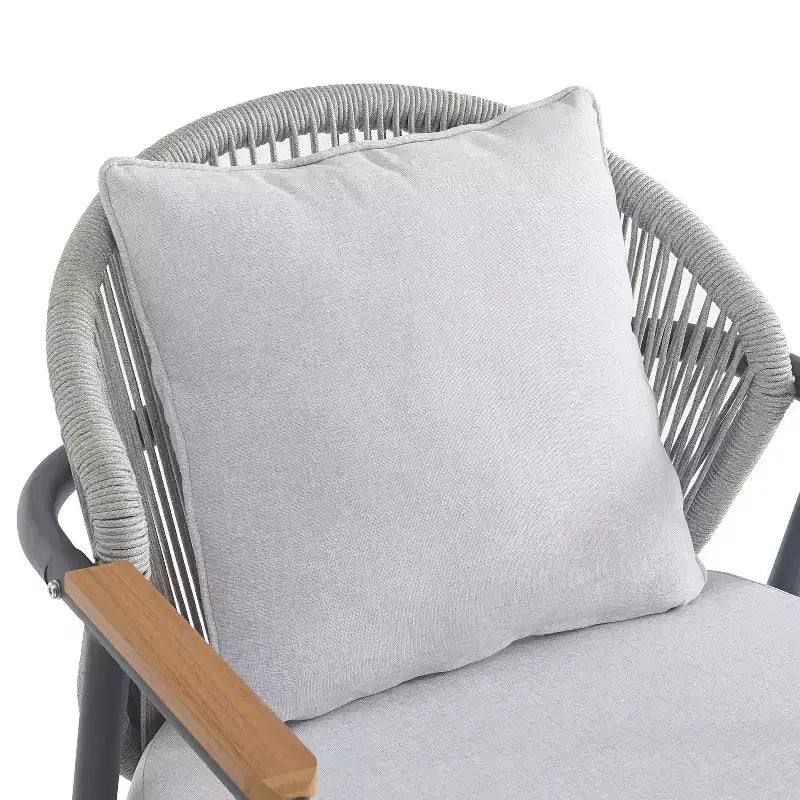 Christopher Knight Home Ove Fauteuil de club d'extérieur en métal tressé avec coussin