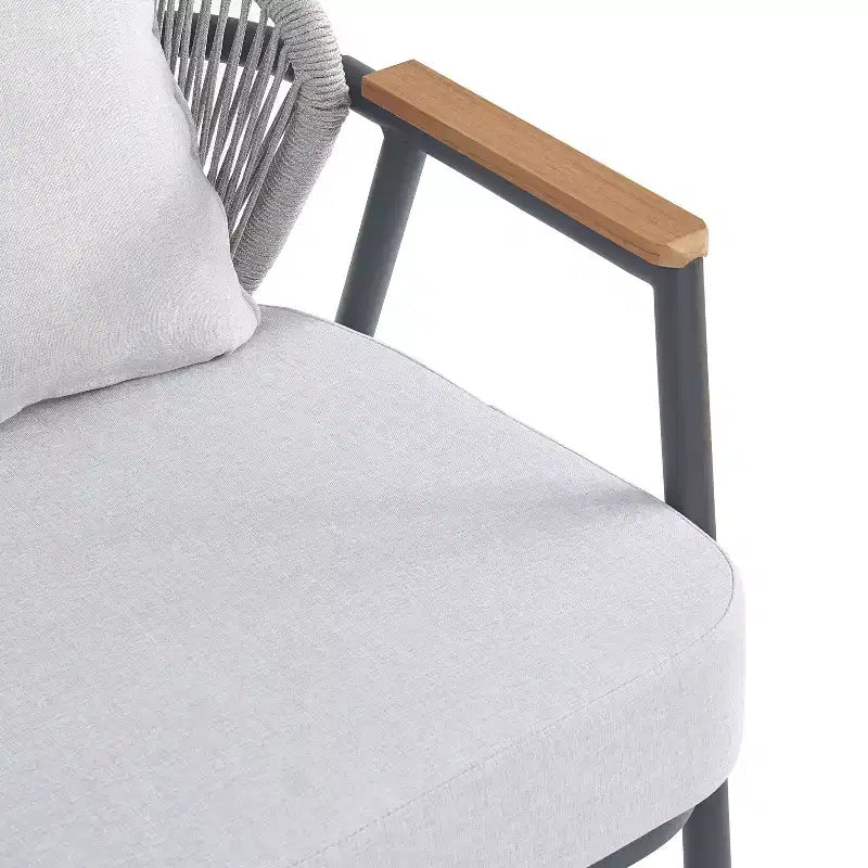 Christopher Knight Home Ove Fauteuil de club d'extérieur en métal tressé avec coussin