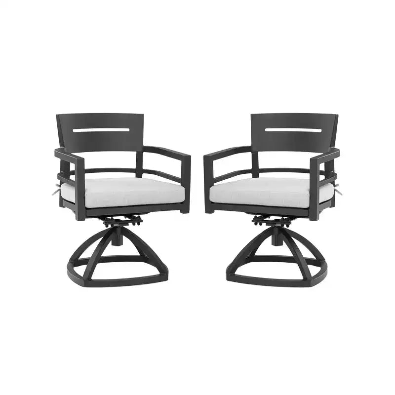Christopher Knight Home Mirabelle - Chaise pivotante en aluminium avec coussins Sunbrella amovibles (lot de 2)