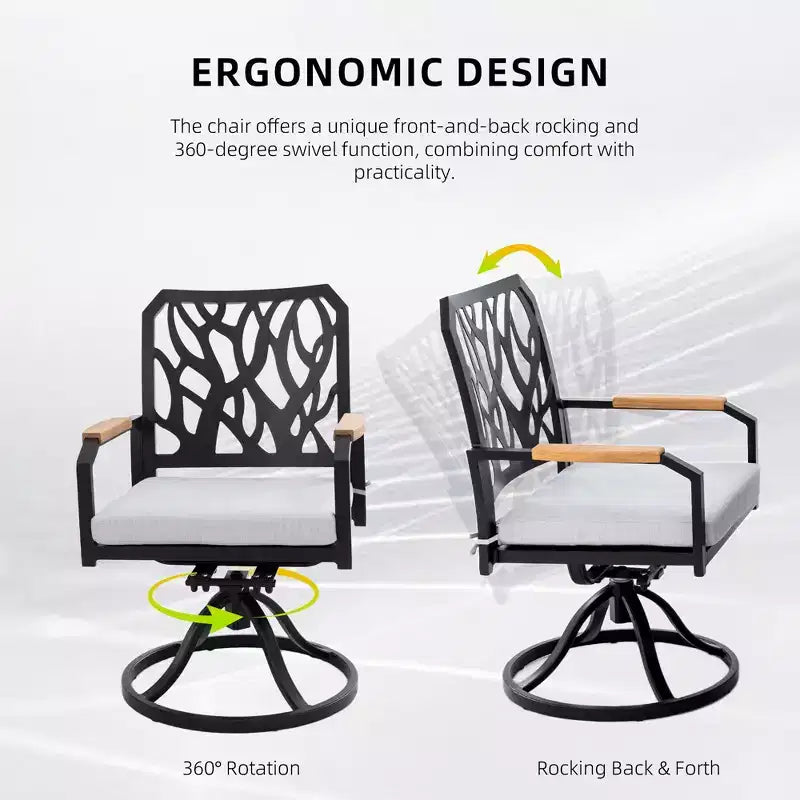 Christopher Knight Home Mirabelle - Chaise pivotante en aluminium avec coussins Sunbrella amovibles (lot de 2)