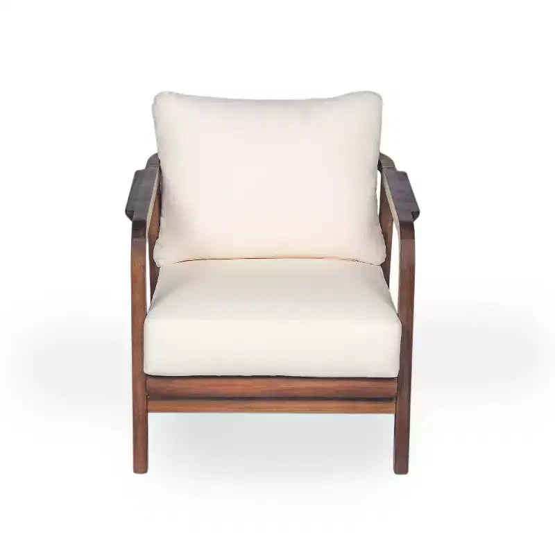 Christopher Knight Home Fauteuil de club Ivana en bois d'acacia et corde tressée pour patio avec coussins profonds