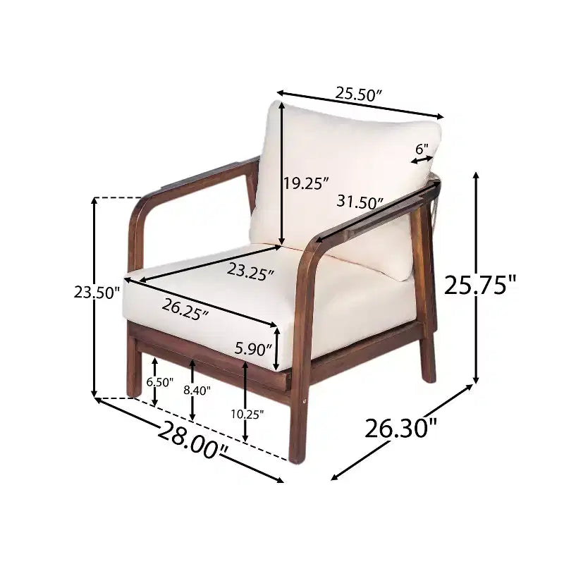 Christopher Knight Home Fauteuil de club Ivana en bois d'acacia et corde tressée pour patio avec coussins profonds