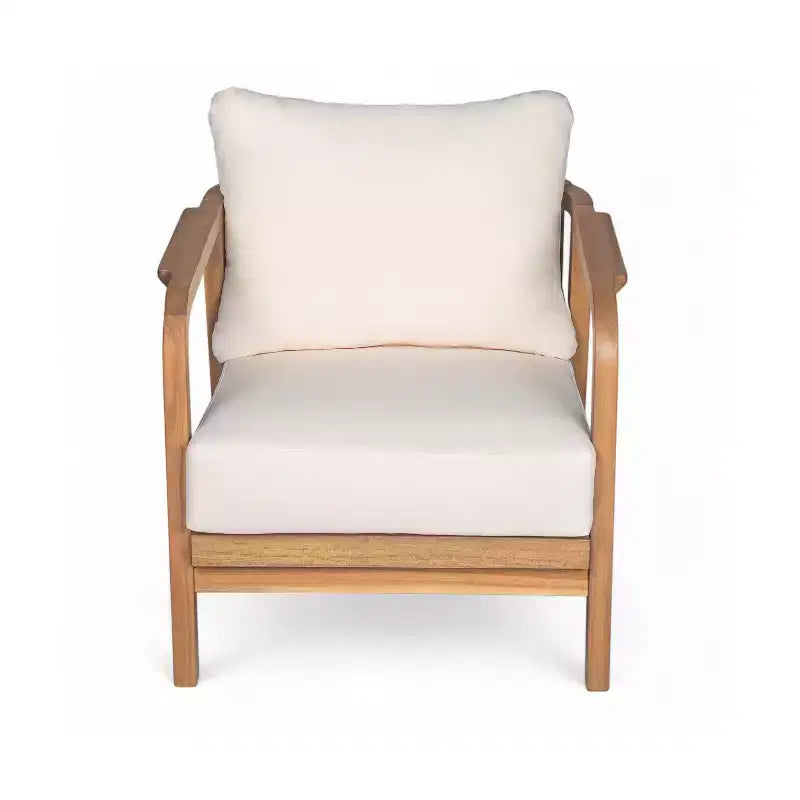 Christopher Knight Home Fauteuil de club Ivana en bois d'acacia et corde tressée pour patio avec coussins profonds