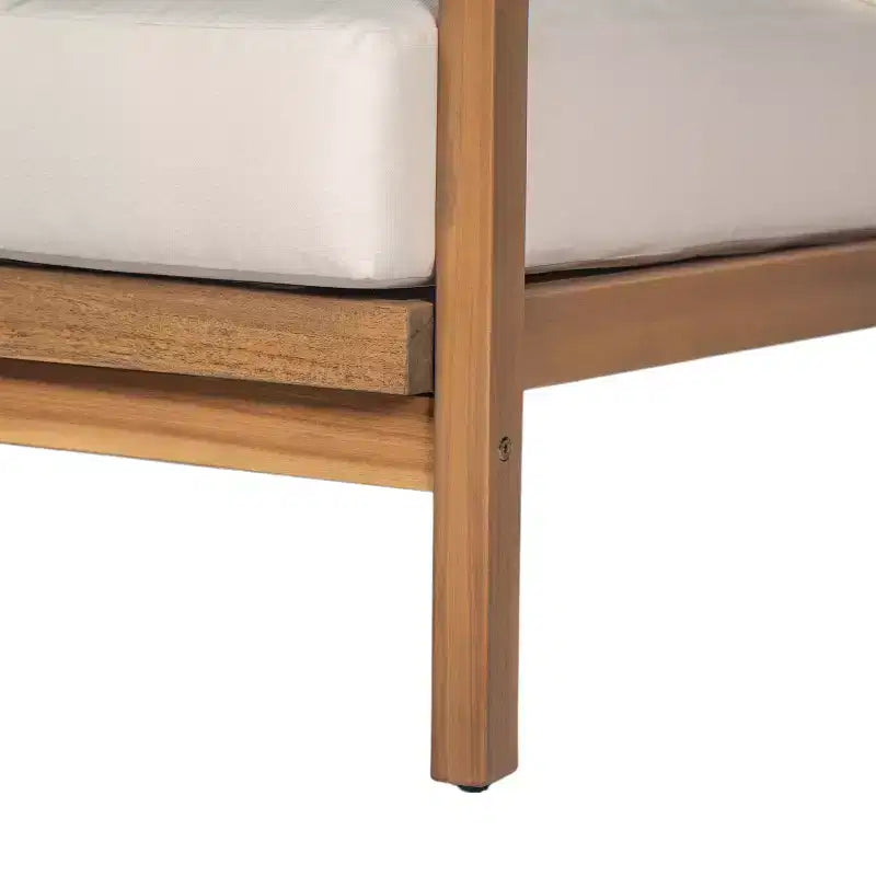 Christopher Knight Home Fauteuil de club Ivana en bois d'acacia et corde tressée pour patio avec coussins profonds