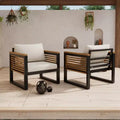Christopher Knight Home Felina Outdoor Acacia Wood and Metal Club Chair with Water-Resistant Cushion, Teak/Beige