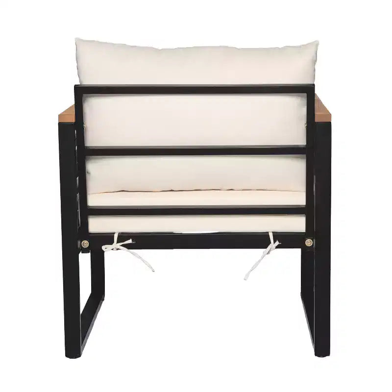 Christopher Knight Home Felina Fauteuil Club d'extérieur en bois d'acacia et métal avec coussin résistant à l'eau, teck/beige