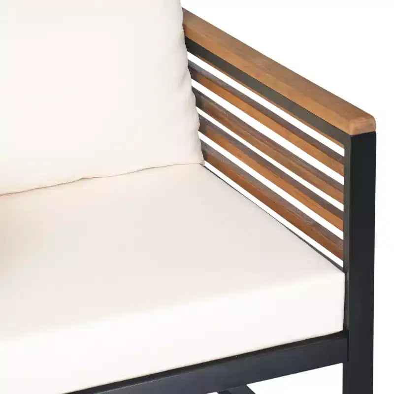 Christopher Knight Home Felina Fauteuil Club d'extérieur en bois d'acacia et métal avec coussin résistant à l'eau, teck/beige