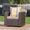 Christopher Knight Home Puerta Outdoor Wicker Swivel Club Chair with Water-Resistant Cushions