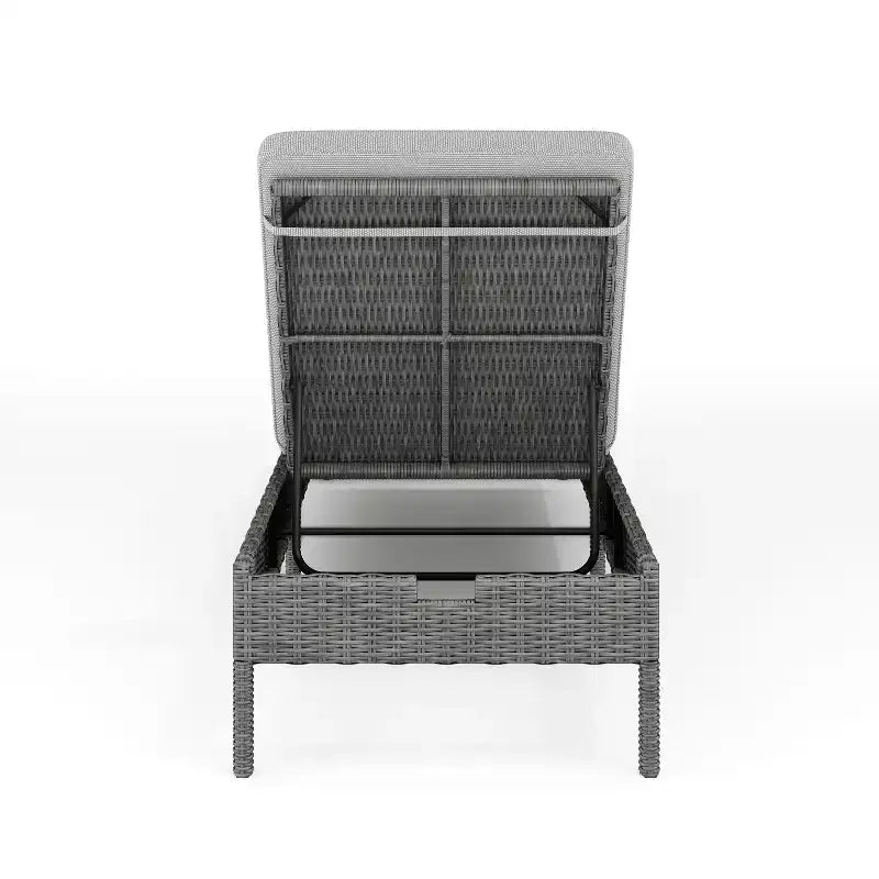 Chaise longue réglable d'intérieur-extérieur Martha Stewart Bedford en résine tressée avec coussins tout temps