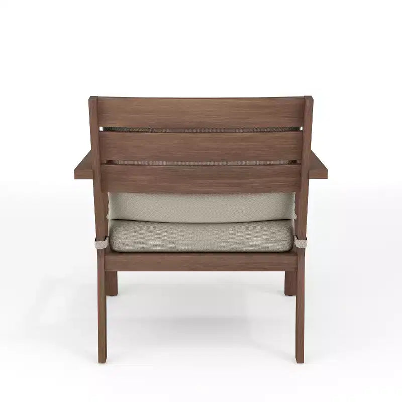 Lot de 2 fauteuils d'appoint Martha Stewart Bedford pour l'intérieur et l'extérieur, avec finition en aluminium brossé aspect bois et coussins d'assise et de dossier résistants aux intempéries