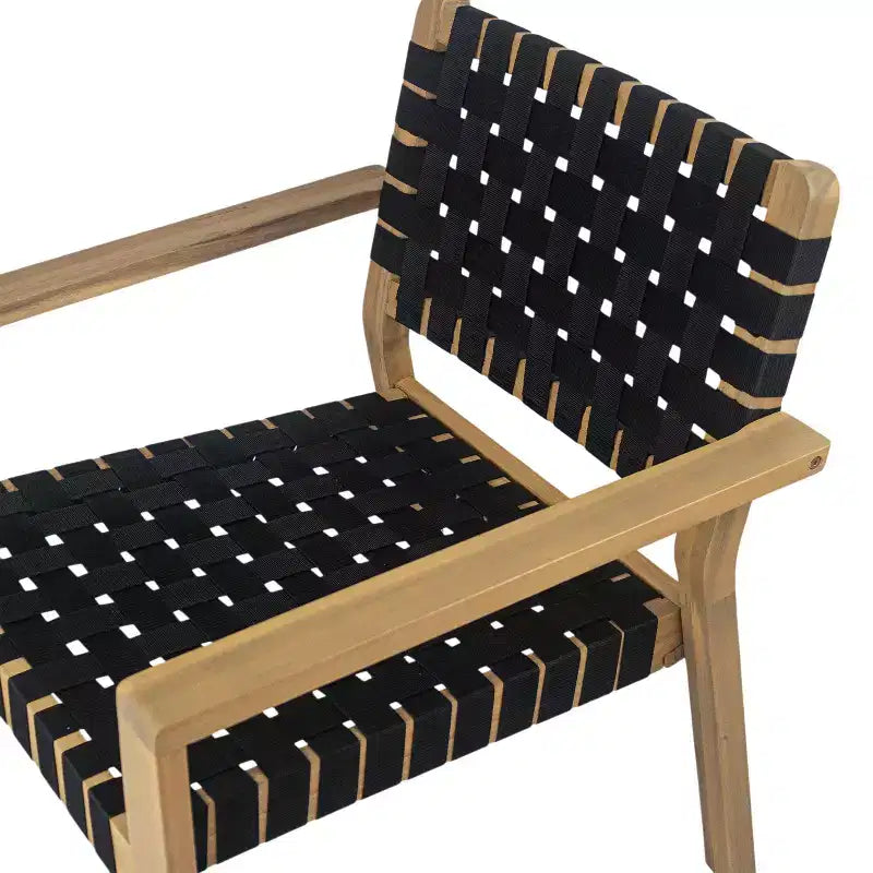 Fauteuil de jardin 2 places causeuse d'extérieur, fauteuil d'appoint en bois d'acacia et corde tressée -ModernLuxe