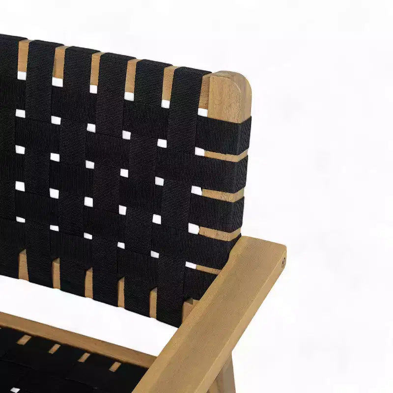 Fauteuil de jardin 2 places causeuse d'extérieur, fauteuil d'appoint en bois d'acacia et corde tressée -ModernLuxe