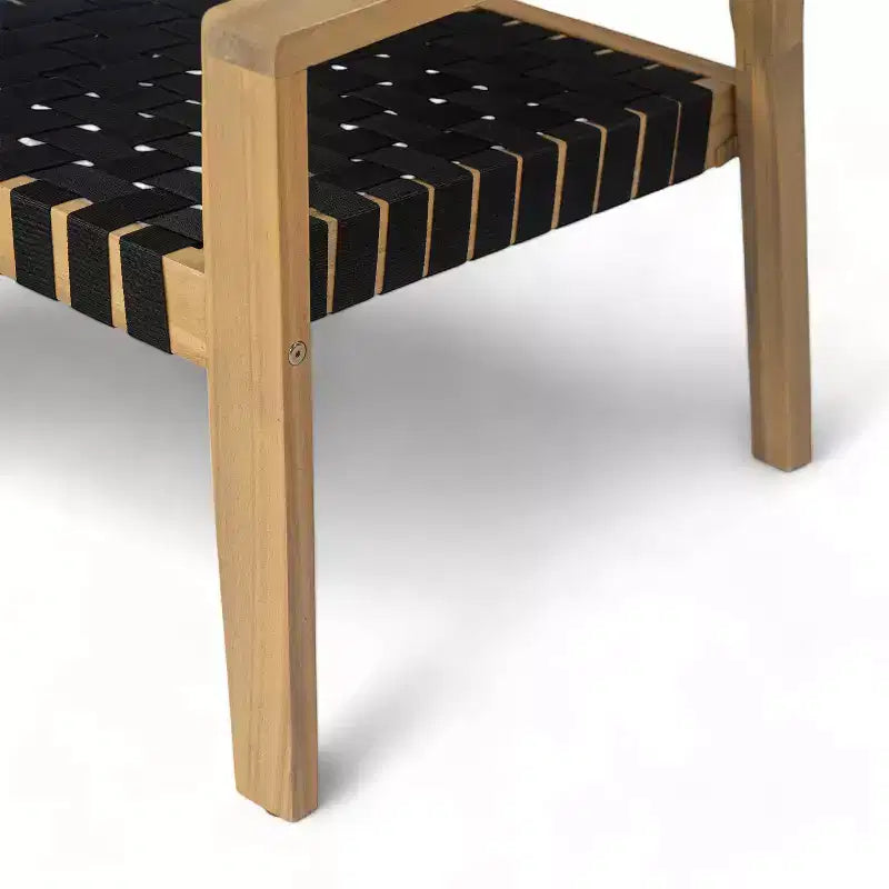 Fauteuil de jardin 2 places causeuse d'extérieur, fauteuil d'appoint en bois d'acacia et corde tressée -ModernLuxe