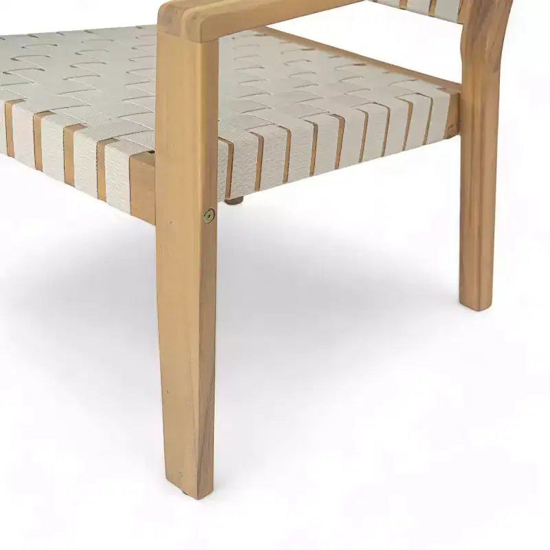 Fauteuil de jardin 2 places causeuse d'extérieur, fauteuil d'appoint en bois d'acacia et corde tressée -ModernLuxe