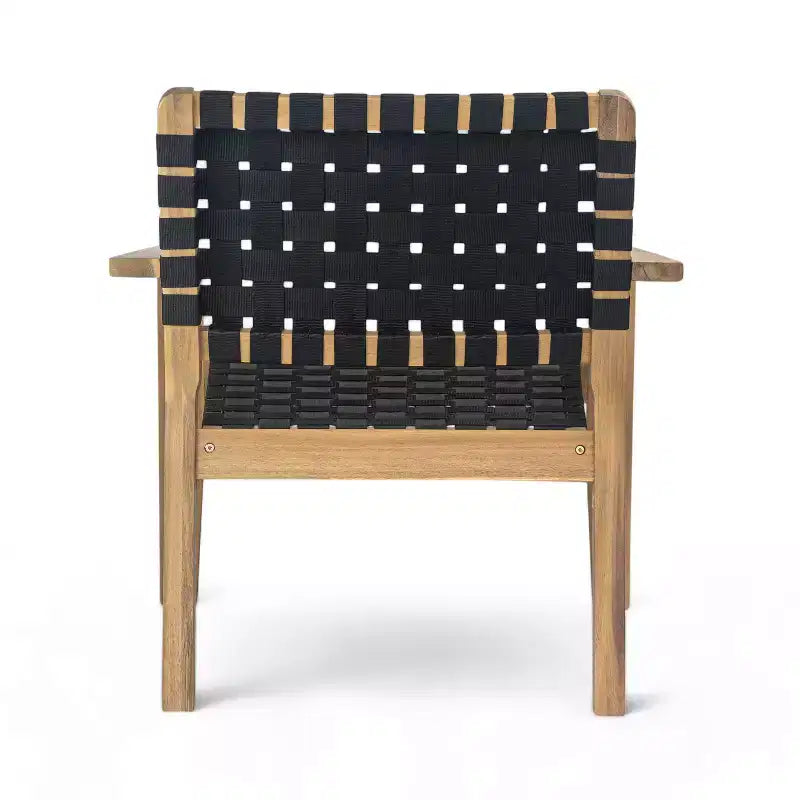 Fauteuil de jardin 2 places causeuse d'extérieur, fauteuil d'appoint en bois d'acacia et corde tressée -ModernLuxe