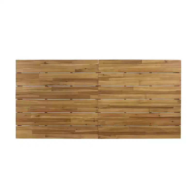 Ensemble de salle à manger 7 pièces GDFStudio Opal en osier d'extérieur et bois d'acacia avec coussin, teck/crème