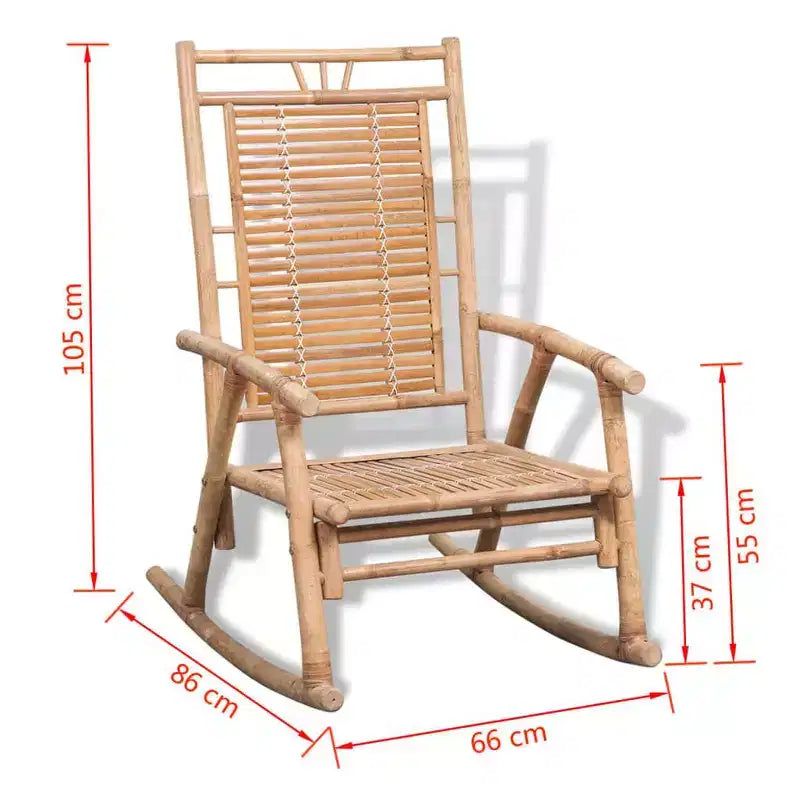 vidaXL Fauteuil à bascule en bambou, naturel