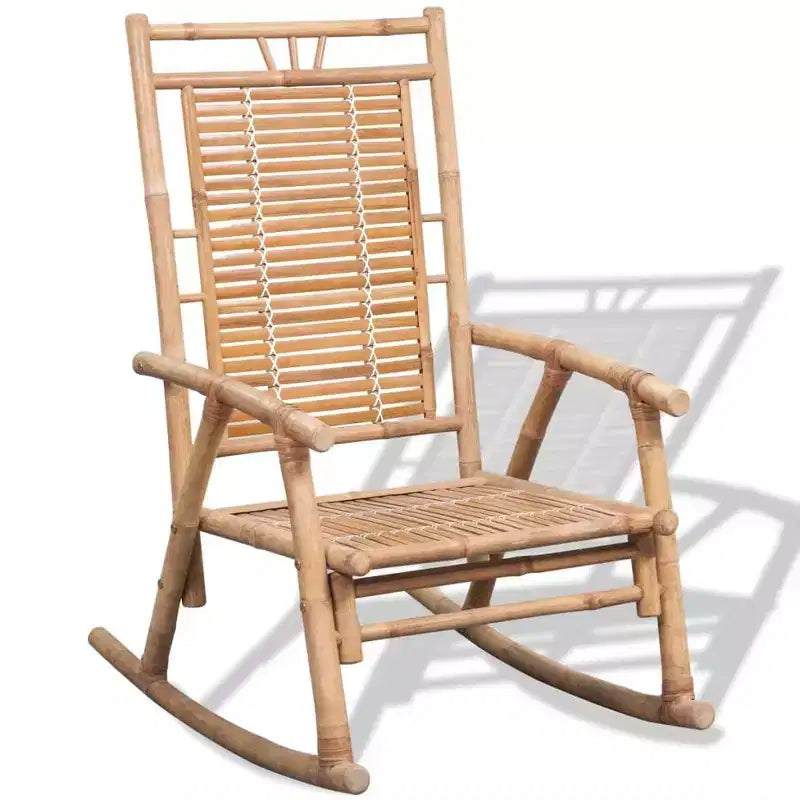 vidaXL Fauteuil à bascule en bambou, naturel