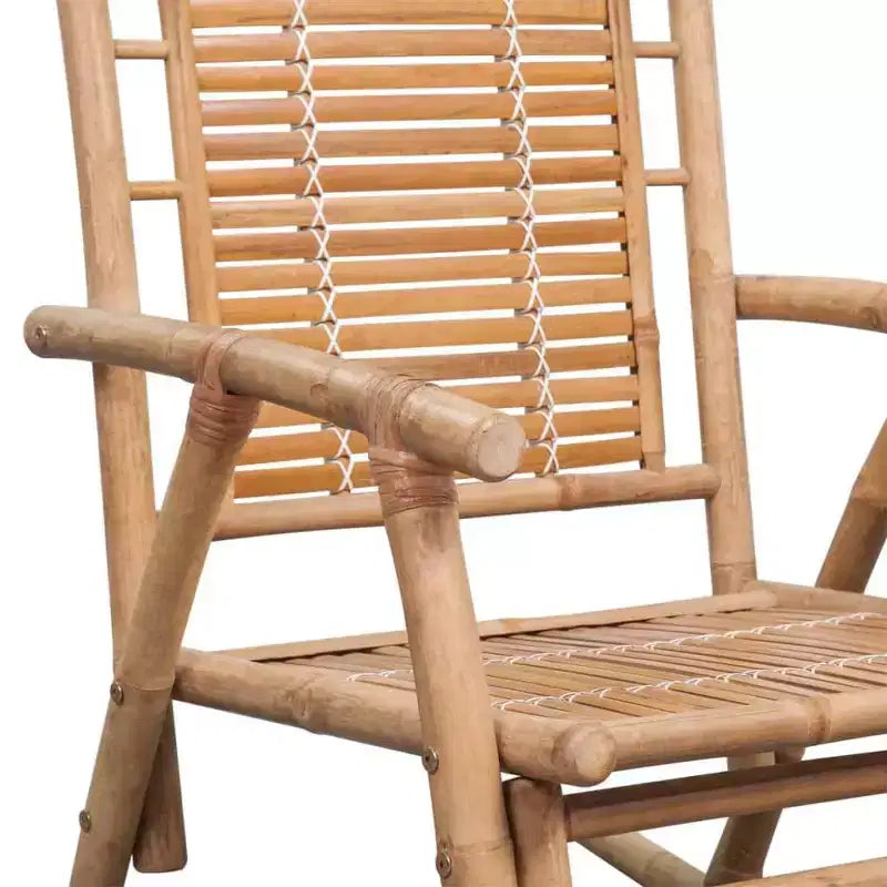 vidaXL Fauteuil à bascule en bambou, naturel