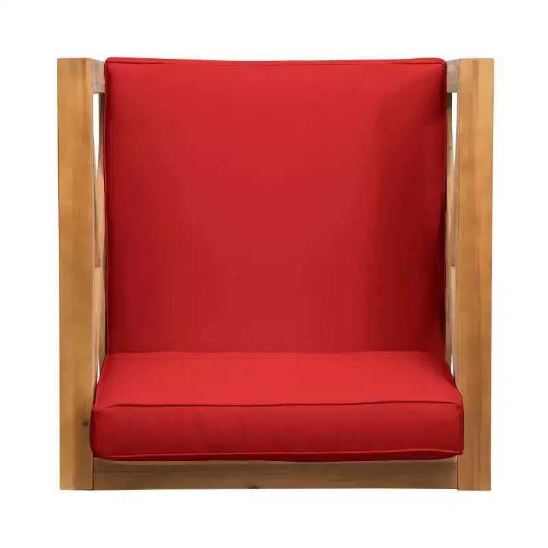 Christopher Knight Home Brava Fauteuil de jardin en bois d'acacia avec coussin résistant à l'eau
