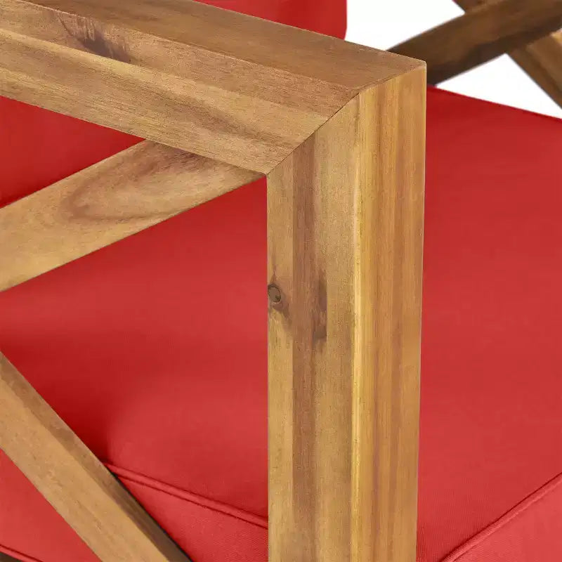 Christopher Knight Home Brava Fauteuil de jardin en bois d'acacia avec coussin résistant à l'eau