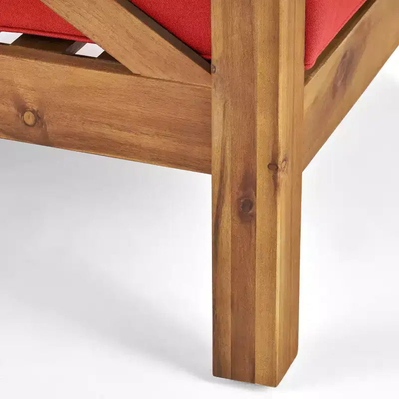 Christopher Knight Home Brava Fauteuil de jardin en bois d'acacia avec coussin résistant à l'eau