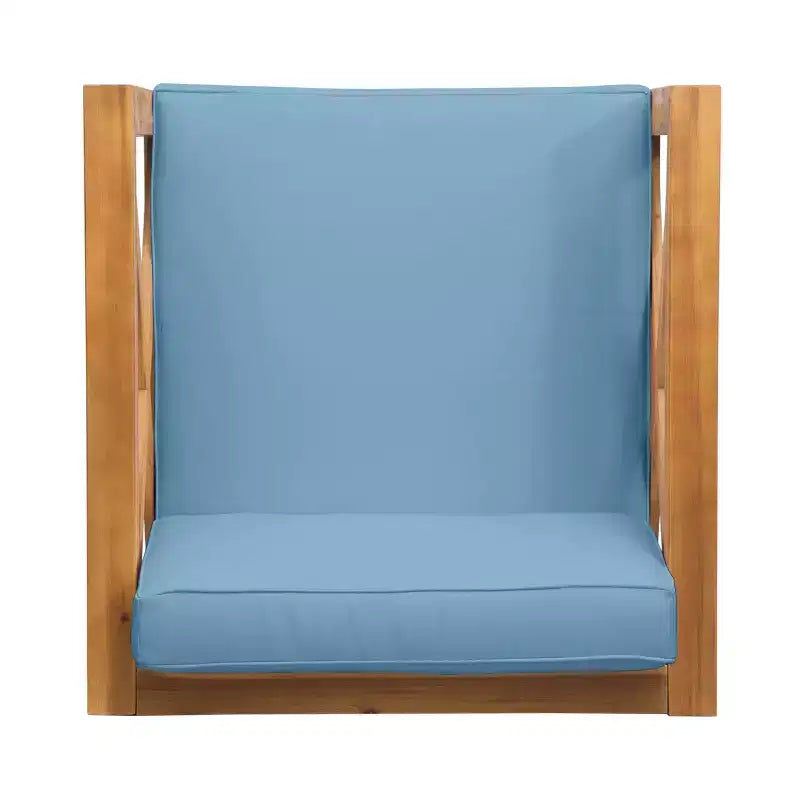 Christopher Knight Home Brava Fauteuil de jardin en bois d'acacia avec coussin résistant à l'eau