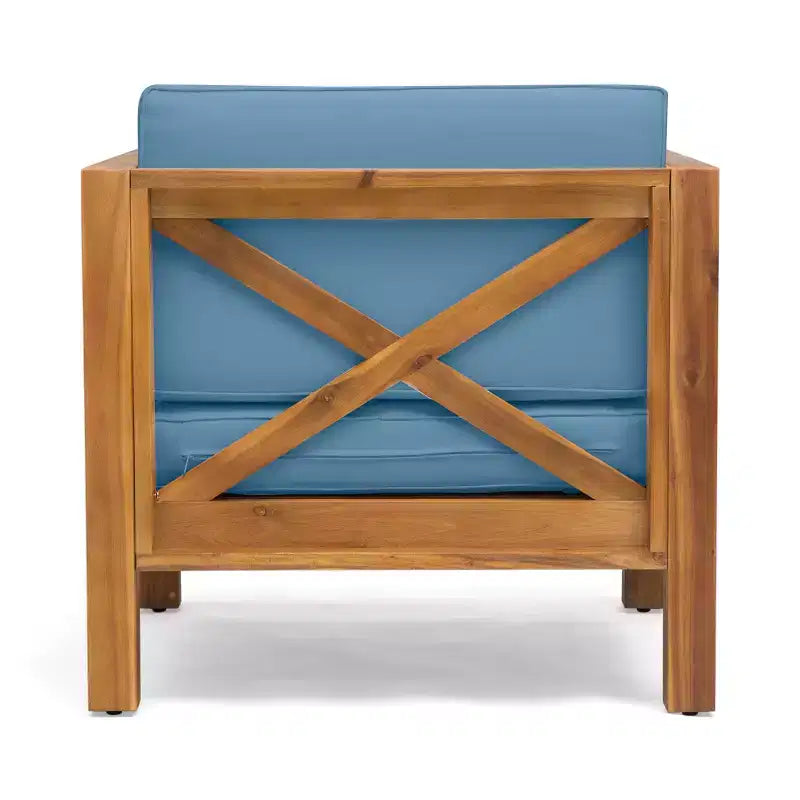 Christopher Knight Home Brava Fauteuil de jardin en bois d'acacia avec coussin résistant à l'eau