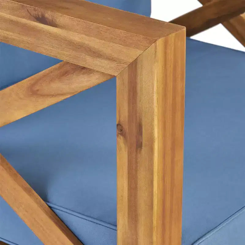 Christopher Knight Home Brava Fauteuil de jardin en bois d'acacia avec coussin résistant à l'eau
