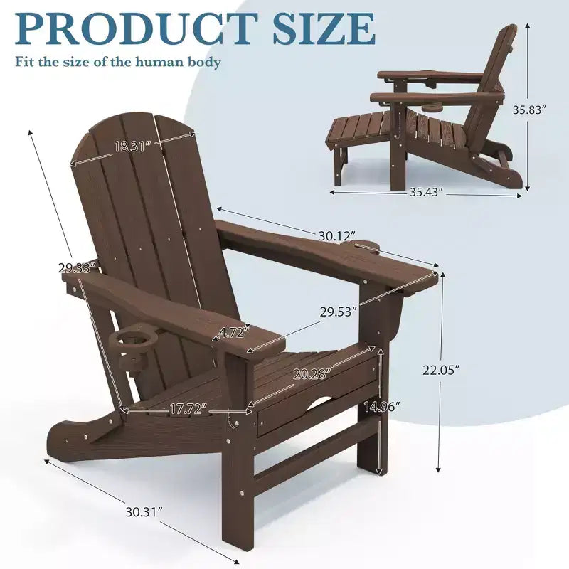 Fauteuil de patio Hyleory 3 positions avec ottoman rétractable et porte-gobelet/téléphone