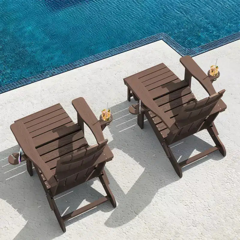 Fauteuil de patio Hyleory 3 positions avec ottoman rétractable et porte-gobelet/téléphone