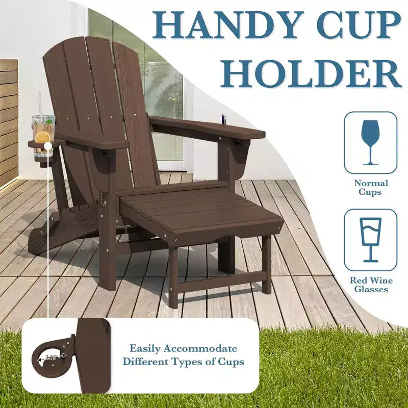 Fauteuil de patio Hyleory 3 positions avec ottoman rétractable et porte-gobelet/téléphone
