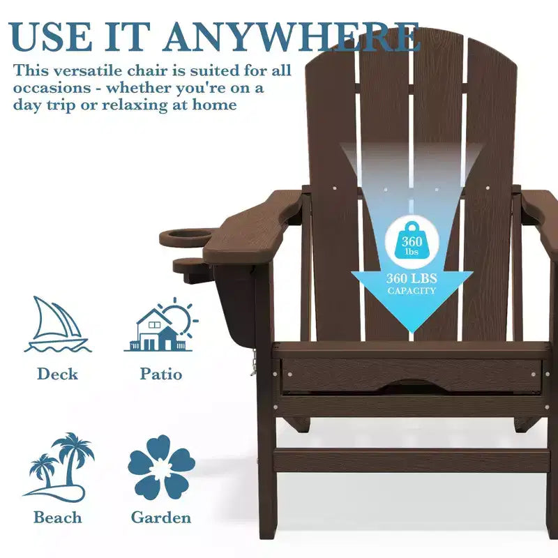 Fauteuil de patio Hyleory 3 positions avec ottoman rétractable et porte-gobelet/téléphone