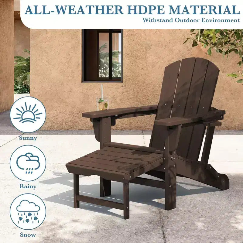 Fauteuil de patio Hyleory 3 positions avec ottoman rétractable et porte-gobelet/téléphone