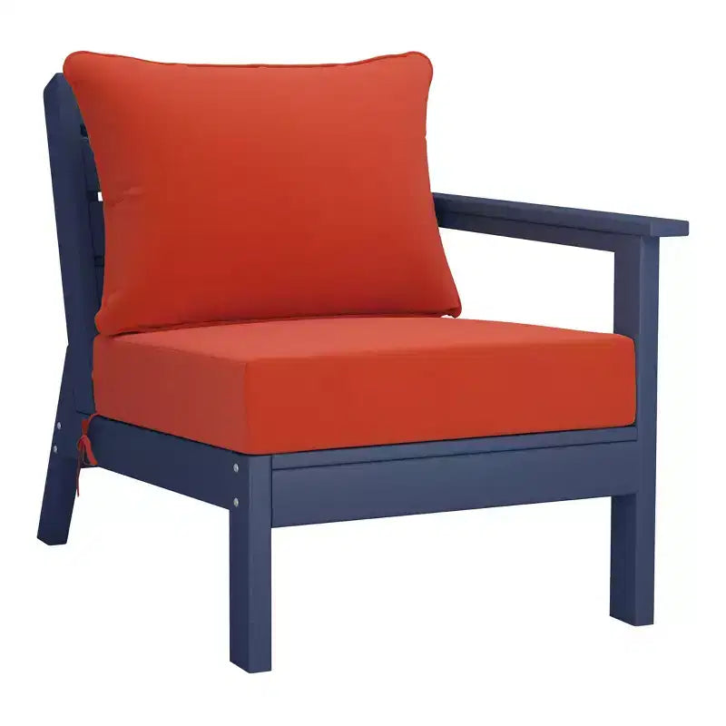 WestinTrends Avalon Salon de Jardin Modulable 6 Pièces, Bleu Marine/Orange