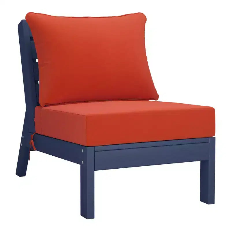 WestinTrends Avalon Salon de Jardin Modulable 6 Pièces, Bleu Marine/Orange