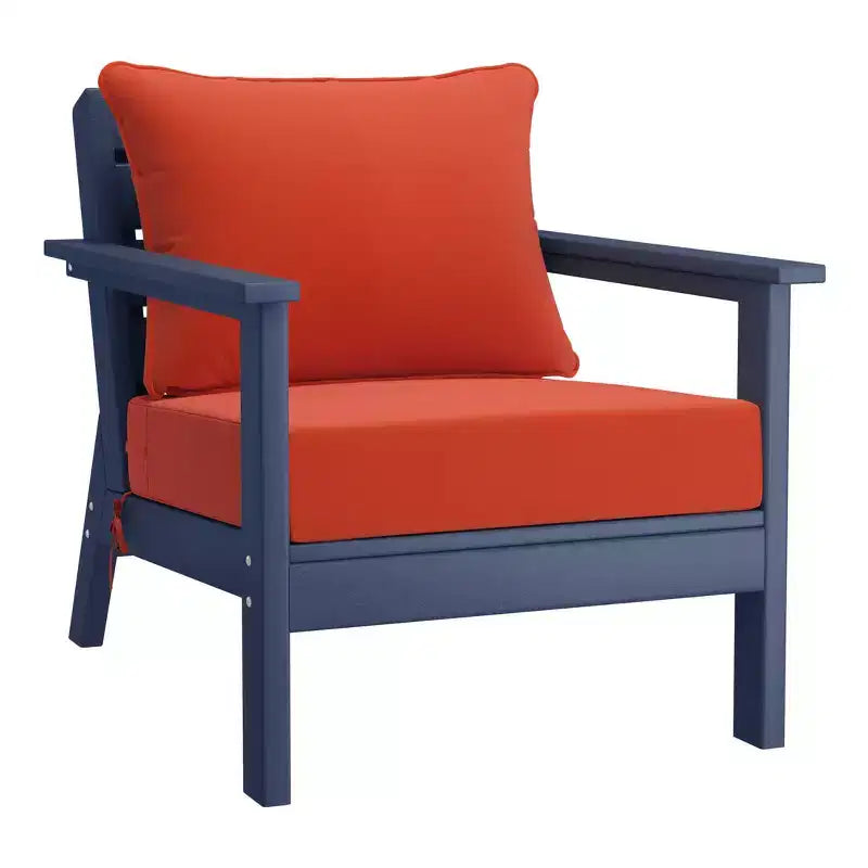 WestinTrends Avalon Salon de Jardin Modulable 6 Pièces, Bleu Marine/Orange