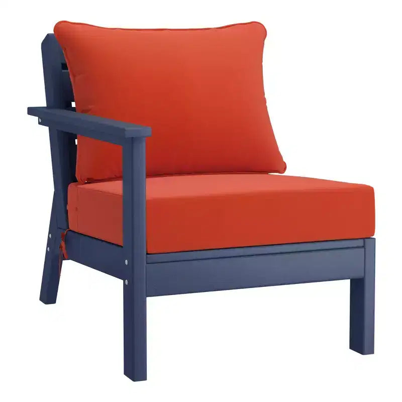 WestinTrends Avalon Salon de Jardin Modulable 6 Pièces, Bleu Marine/Orange