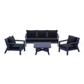 WestinTrends Avalon Outdoor 6-Piece Modular Sectional Patio Furniture Sofa Set, Navy Blue/Navy Blue