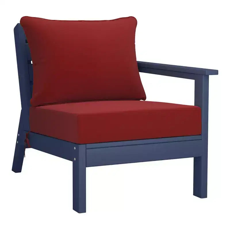 WestinTrends Avalon Ensemble de salon de jardin modulable 6 pièces, bleu marine/rouge