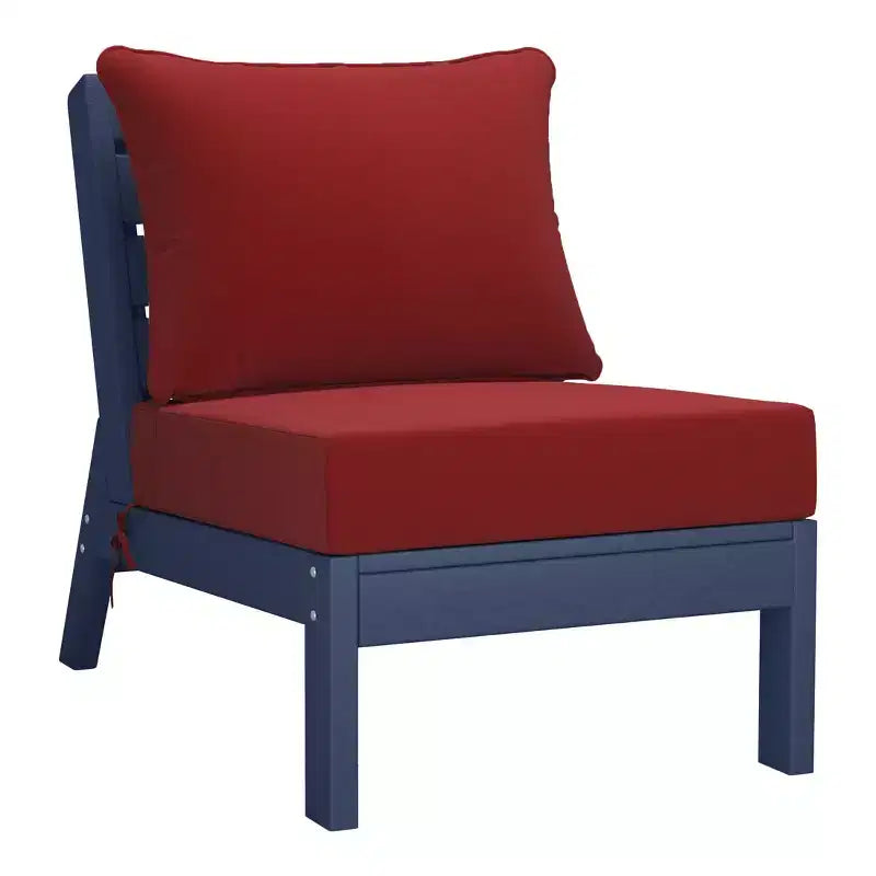WestinTrends Avalon Ensemble de salon de jardin modulable 6 pièces, bleu marine/rouge
