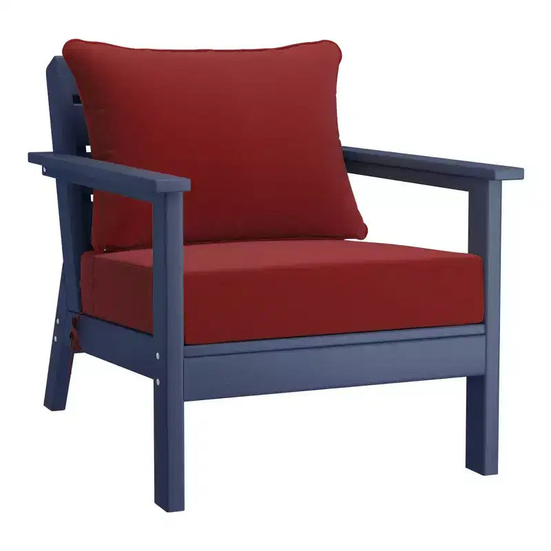 WestinTrends Avalon Ensemble de salon de jardin modulable 6 pièces, bleu marine/rouge