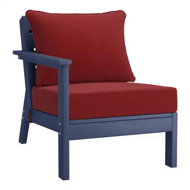 WestinTrends Avalon Ensemble de salon de jardin modulable 6 pièces, bleu marine/rouge