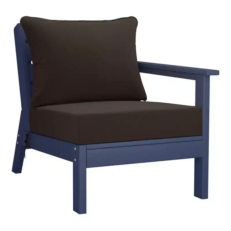 WestinTrends Avalon Salon de Jardin Modulable 6 Pièces, Canapé d'Extérieur, Bleu Marine/Marron