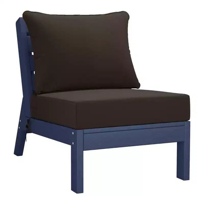 WestinTrends Avalon Salon de Jardin Modulable 6 Pièces, Canapé d'Extérieur, Bleu Marine/Marron