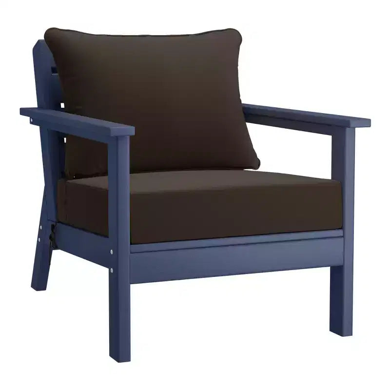 WestinTrends Avalon Salon de Jardin Modulable 6 Pièces, Canapé d'Extérieur, Bleu Marine/Marron
