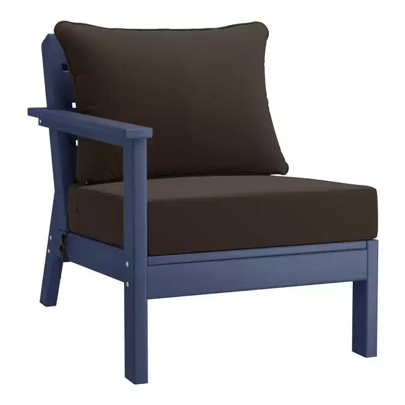 WestinTrends Avalon Salon de Jardin Modulable 6 Pièces, Canapé d'Extérieur, Bleu Marine/Marron