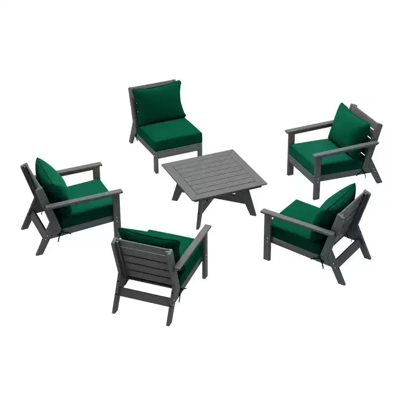 WestinTrends Avalon Salon de Jardin Modulable 6 Pièces, Canapé d'Extérieur, Gris/Vert