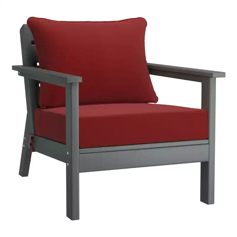 WestinTrends Avalon Salon de jardin modulaire 6 pièces, gris/rouge